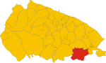 Map of comune of Noci (metropolitan city of Bari, region Apulia, Italy)